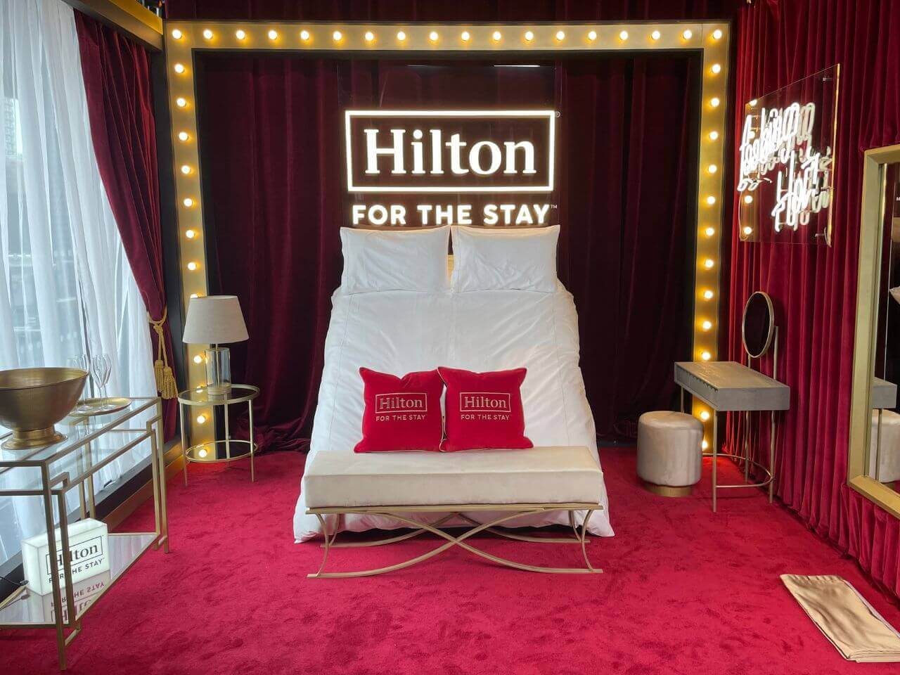 Hilton bed made for the Brit Awards Red Carpet - Hilton for the Stay