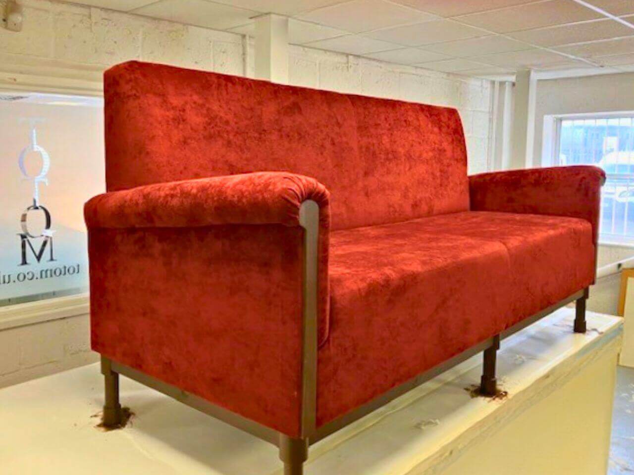 Red 1920's Art Deco Sofa made for A Gentleman in Moscow